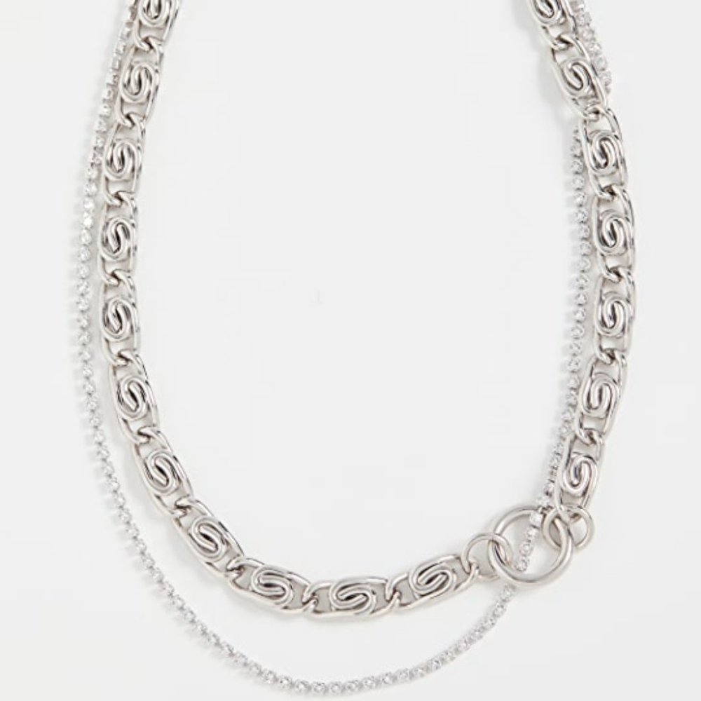 JUSTINE CLENQUET Silver Telly Choker Necklace